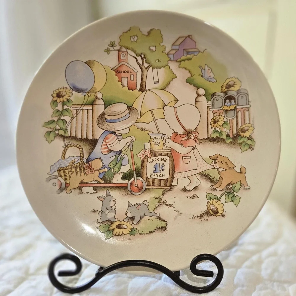 Vintage Watkins Country Kids Collectors Dessert Plates - set‎ of 5